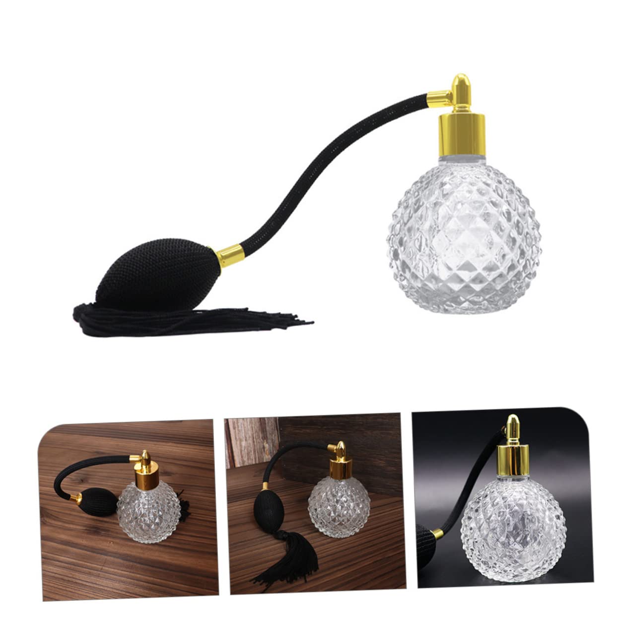 FRCOLOR 2 bottiglie di profumo ricaricabili, per profumo, per uomo, a pompa, per profumo, da viaggio, per bottiglie vuote, in polvere, con spruzzatore retrò, da uomo, in, bianco