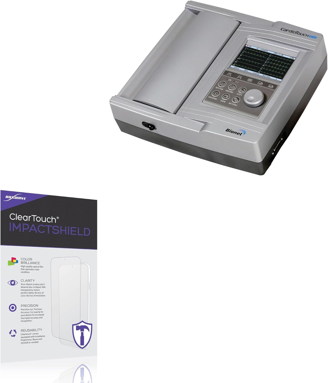 BoxWave Screen Protector Compatible with Bionet CardioTouch 3000 – ClearTouch ImpactShield (2-Pack), Impenetrable Screen Protector Flexible Film