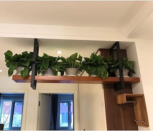 Miniatura 3 de Shelves Whftd Hanging Plant Display Stand - Ceiling Mount Stand With Solid Wood Partition, for Display SundriesFlower Pots Decor Floating Shelf. 4