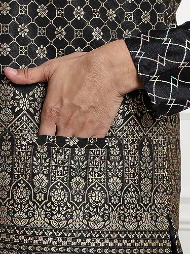 Image of SOJANYA (Since 1958 Men's Silk Blend Kurta and Pyjama with Nehru Jacket