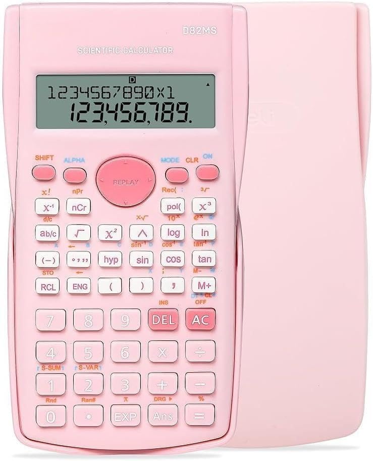 Scientific Calculator 2 Line Display, Cute Student Math Calculator for Algebra Geometry, Functional Basic Calculator School Supplies for Middle High College Students Teachers