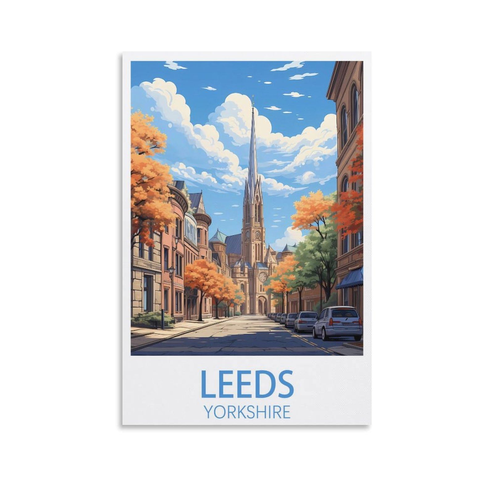 EZMLFA 5D Diamond Art Kits for Beginner,Leeds Yorkshire,Diamond Picture Art for Beginner, DIY Gem Cross Stitch Creative Gift Home Wall Decor 30x40cm
