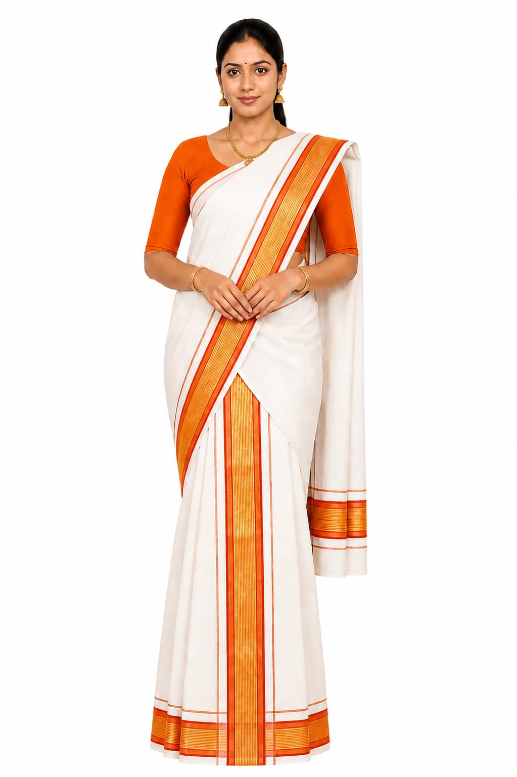 jagasree collections Jagasree Kerala Kasavu 4 Inch Fancy Design Single Set Mundu | Traditional Cotton Kerala Ethnic Wear | Length 2 x 2.80 Meters-picture-30