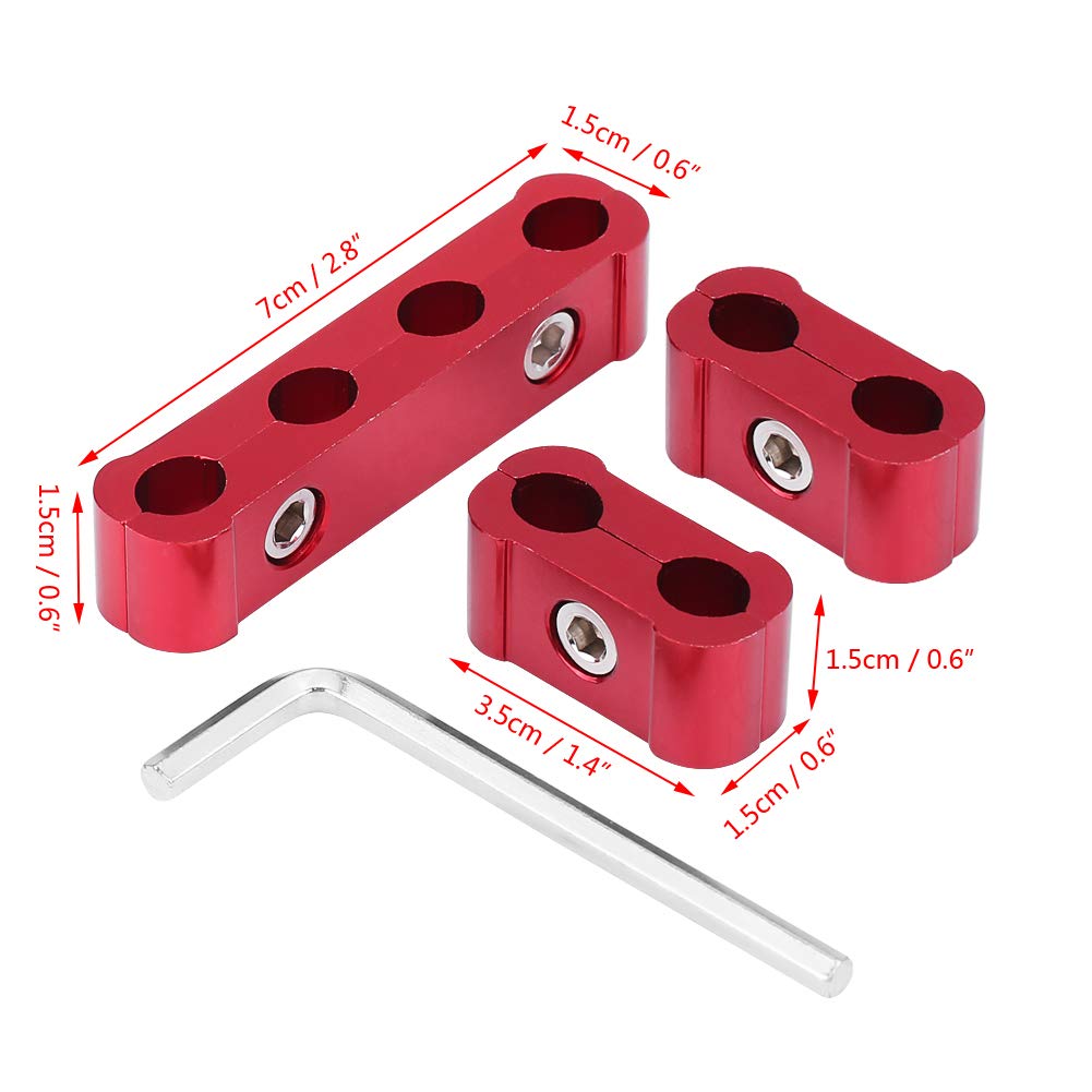 KIMISS 12 pezzi in lega di alluminio motore candela candela separatore divisore per 8mm 9mm 10mm(rosso)