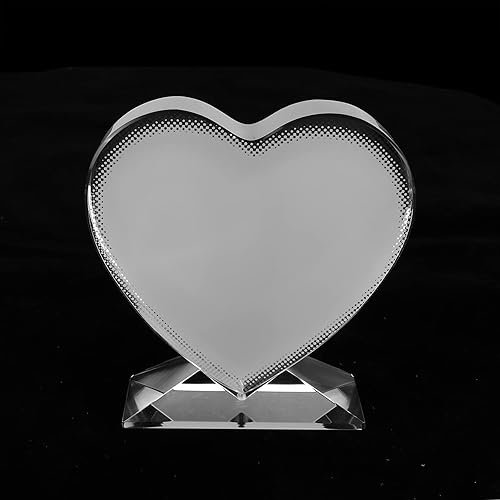 Miniatura 5 de Marco de fotos de cristal personalizado con forma de corazón, marco de placa de impresión de imagen, marco de soporte de placa de escritorio para