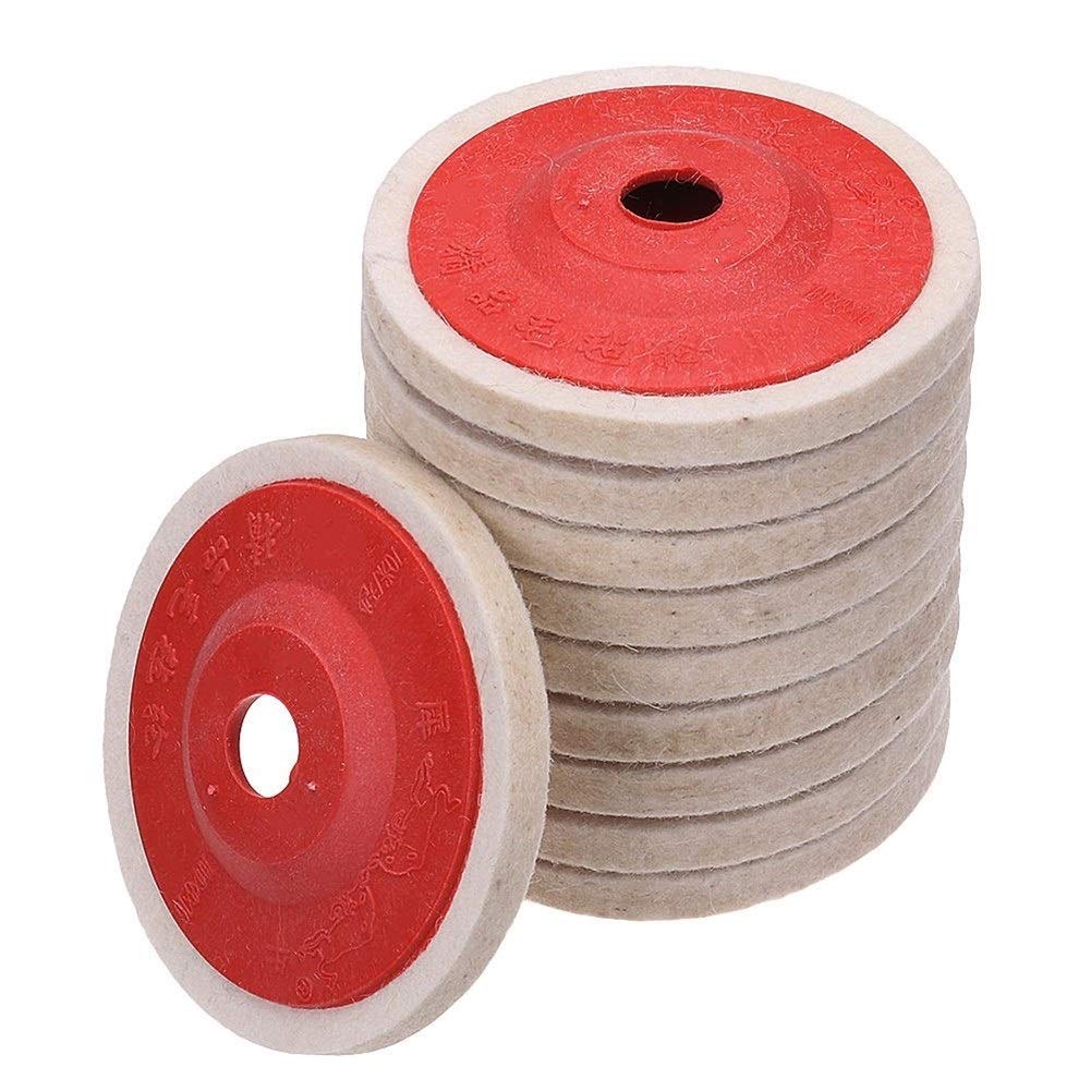 10 pz 100mm 4 Pollici Lana Lucidatura Smerigliatrice Angolare Ruota Feltro Lucidatura Disco Pad Abrasivi