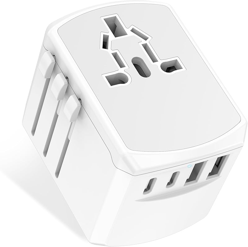 Adaptateur Prise Universelle Voyage International - 5 in1 Travel Adapter Internationale avec 2 USB 2