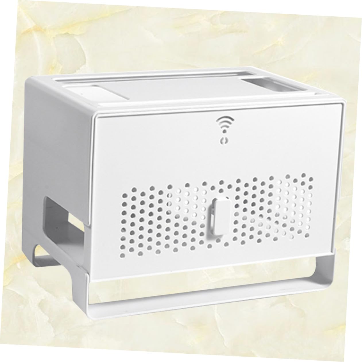 Gadpiparty Scatola Organizer per Router in Abs, Doppio Strato e Pannello Superiore Staccabile, Gestione Cavi Retro Traforato per Casa e Ufficio