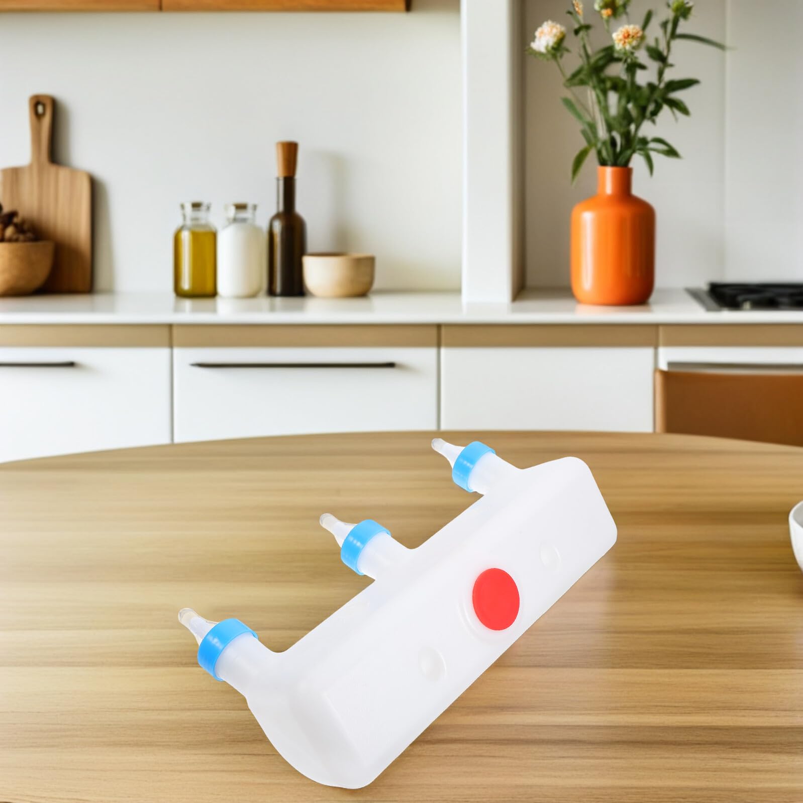 Mangiatoia per Animali da Allevamento 3 Capezzoli, 3L, in Plastica, Riduce Lavoro Manuale, per Capre e Agnelli