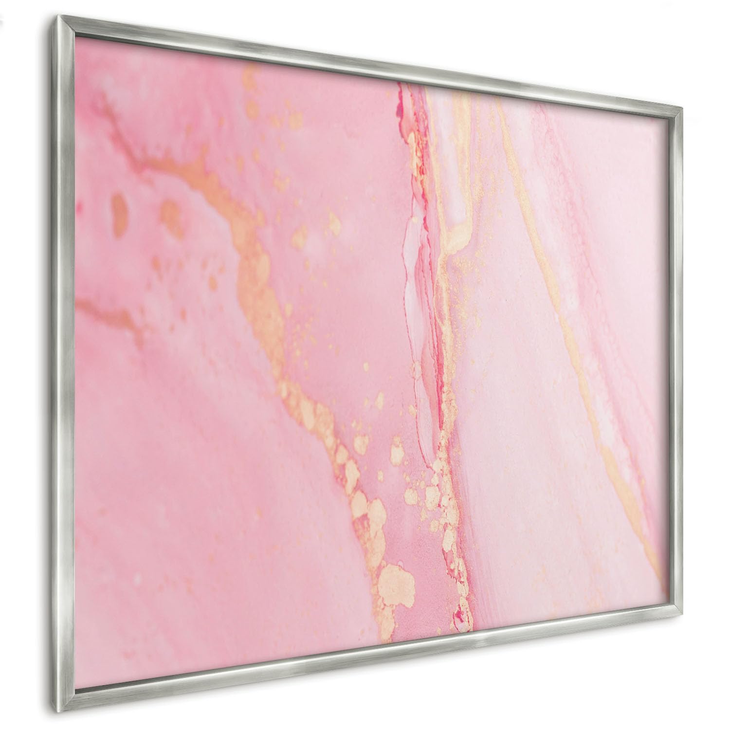Panel Magnético Informativo 80x60 cm | Marco Plateado | Elegancia Rosa | Montaje Fácil | Pizarra de Pared | Para Restaurante y Bar | Expositor para Menú, Ofertas del Día