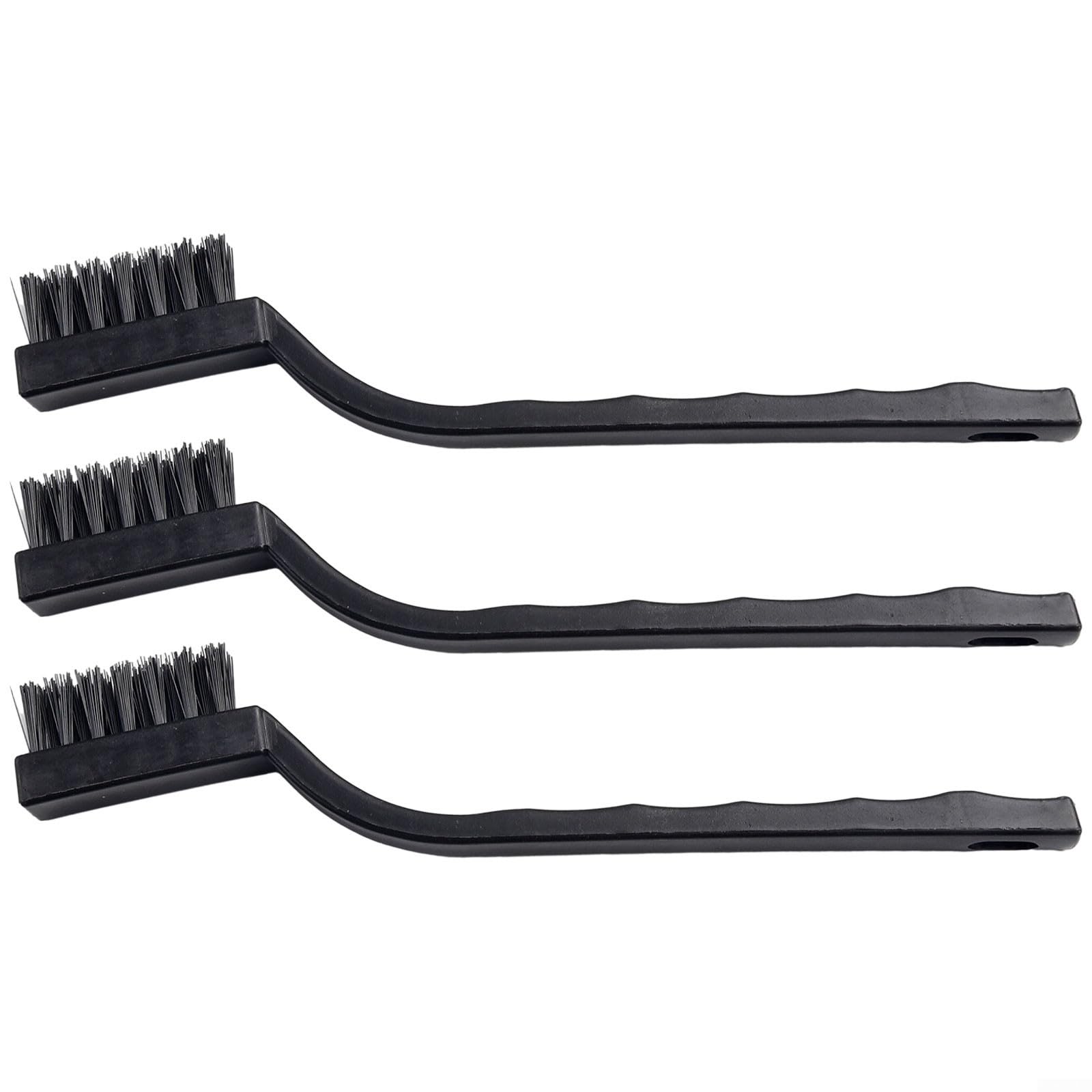 3-Piece Anti-Static ESD Cleaning Brush Set for PCB and Electronic Components — 170 mm Non-Slip Plastic Handle, 15×30 mm Brush Head