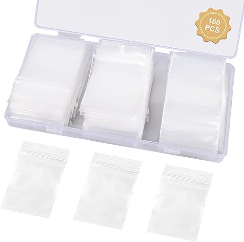 Miniatura 13 de 120 bolsas de plástico pequeñas para joyas, bolsas de polietileno transparente resellables de 2 x 2.76 pulgadas, mini bolsas con cremallera de 2.4