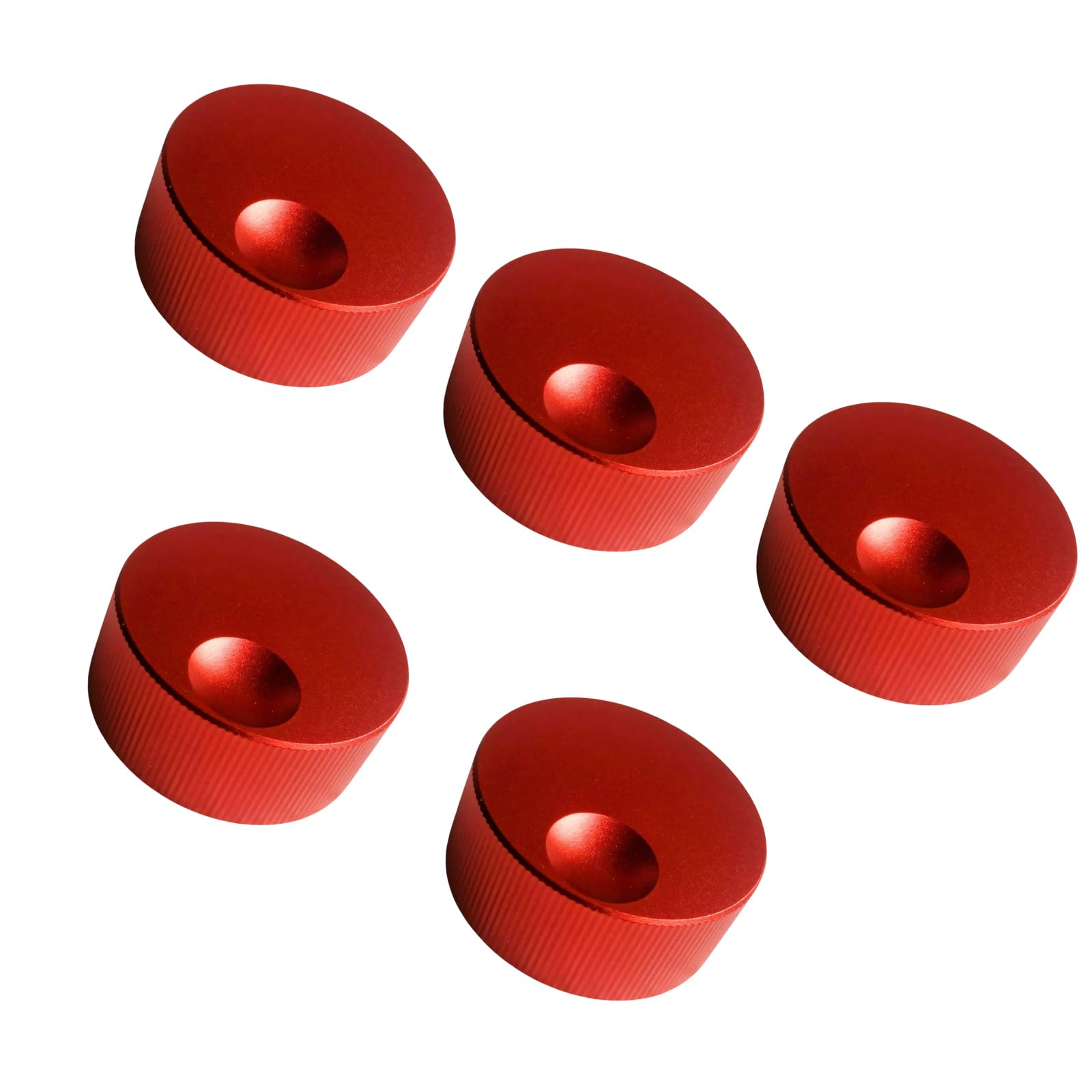 Piceioep Red 5Pcs Matte Finish Aluminum Control Knobs Ideal For Replacement Or Upgrades Control Knobs Smooth Rotation Design Knob