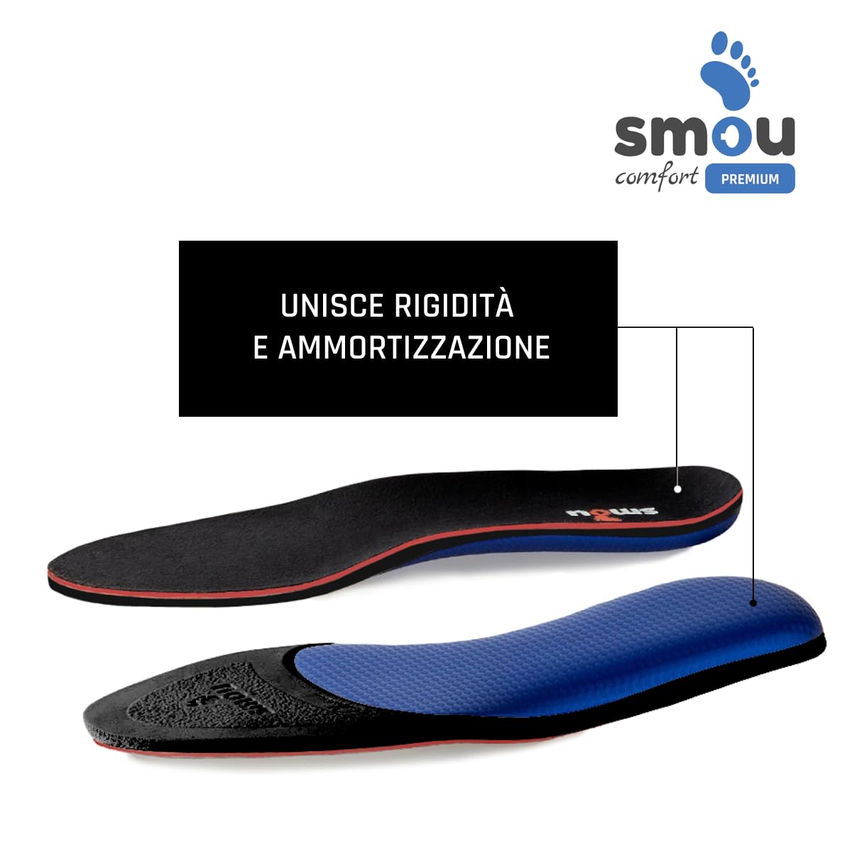 Solette Comfort Premium SMOU – Memory Foam PU e Base Rigida di Supporto Arco – Ammortizzazione Morbida per Scarpe Uomo Donna – Ideali per Lavoro, Stivali e Uso Quotidiano