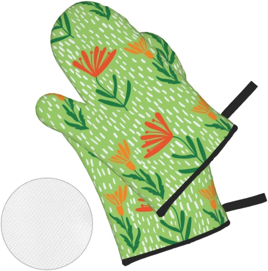 Oven Mitts and Pot Holders Sets Funny Printed Gloves Cooking Baking Grilling Set of 4