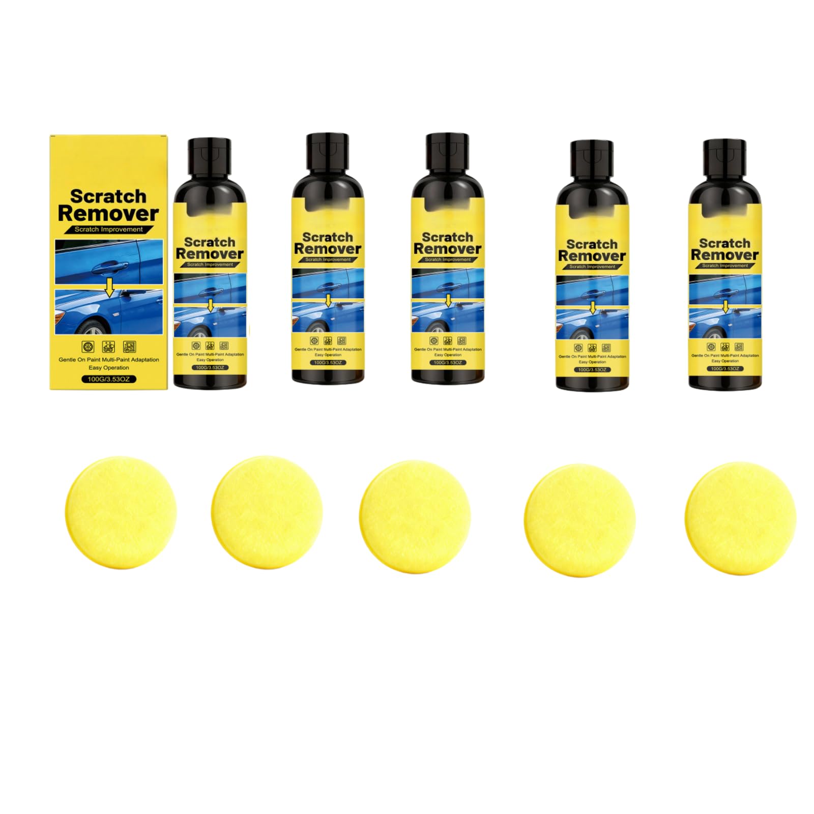 Efface Rayure Voiture Car Scratch Remover Wax, Pâte de Réparation pour Rayures Profondes, Cire de Polissage Anti-Rayures avec Chiffon et Éponge,Doux pour la peinture, adapté à tout type de peinture,
