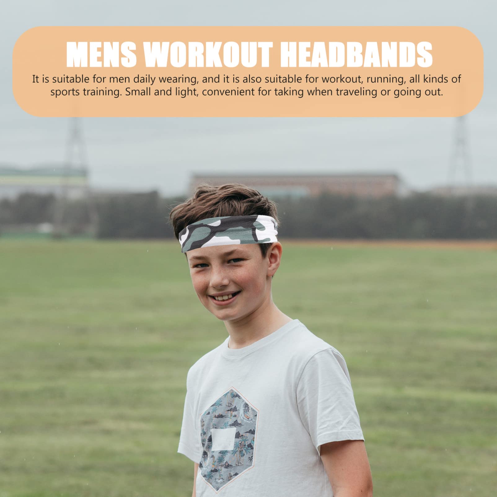 ibasenice Diademas Deportivas para Hombre Bandas Absorbentes De Sudor Headbands De Fitness Elásticos para Ejercicio Adecuadas para Correr Baloncesto