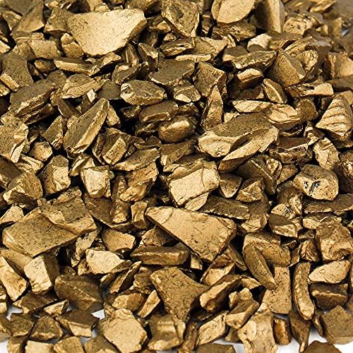 CYS EXCEL Metallic Gold Crushed Glass Vase Fillers (2 LBS, Approx. 3 Cups) | A number of Coloration Decisions Aquarium Coloured Gravel Sea Glass Pebbles | Arts & Crafts Crushed Gems