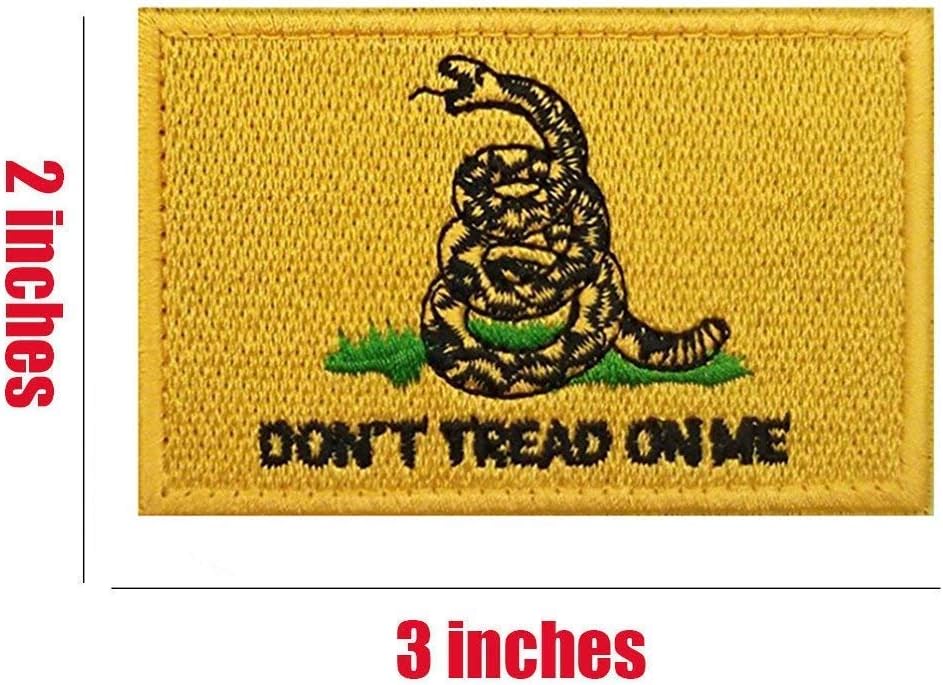AxeSickle USA Flag Patch 2x3 Inch Don't tread on me Patch American Flag Tactical Military Morale Patch Border USA United States for Uniform Emblem 2 Pcs.