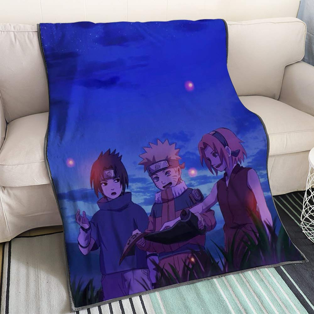 KaiWenLi NARUTO Series - The Seventh Class Partner Under The Night Sky/Anime Cartoon Blanket / 3D Digital Printing/Single-sided Pattern/Soft Comfort/Best Bedding/Easy To Clean/Warm