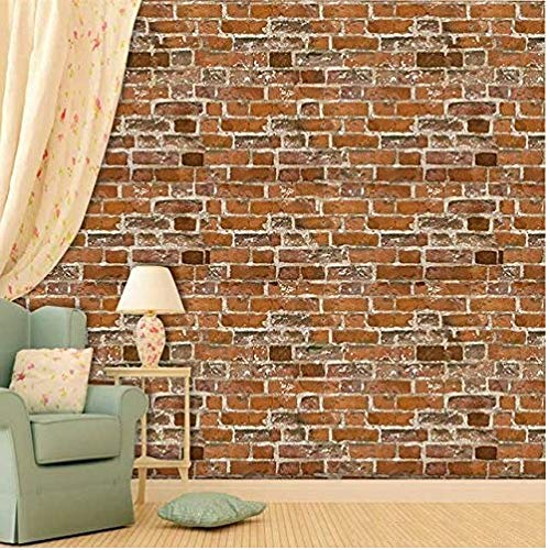 Buy PAPER PLANE DESIGN Waterproof Vinyl Brick Wall Self Adhesive
