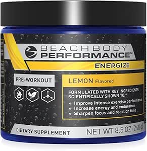 Beachbody Energize -Pre-Workout Formula | Improve Your Focus. Train Longer. Perform Better | 40 Servings