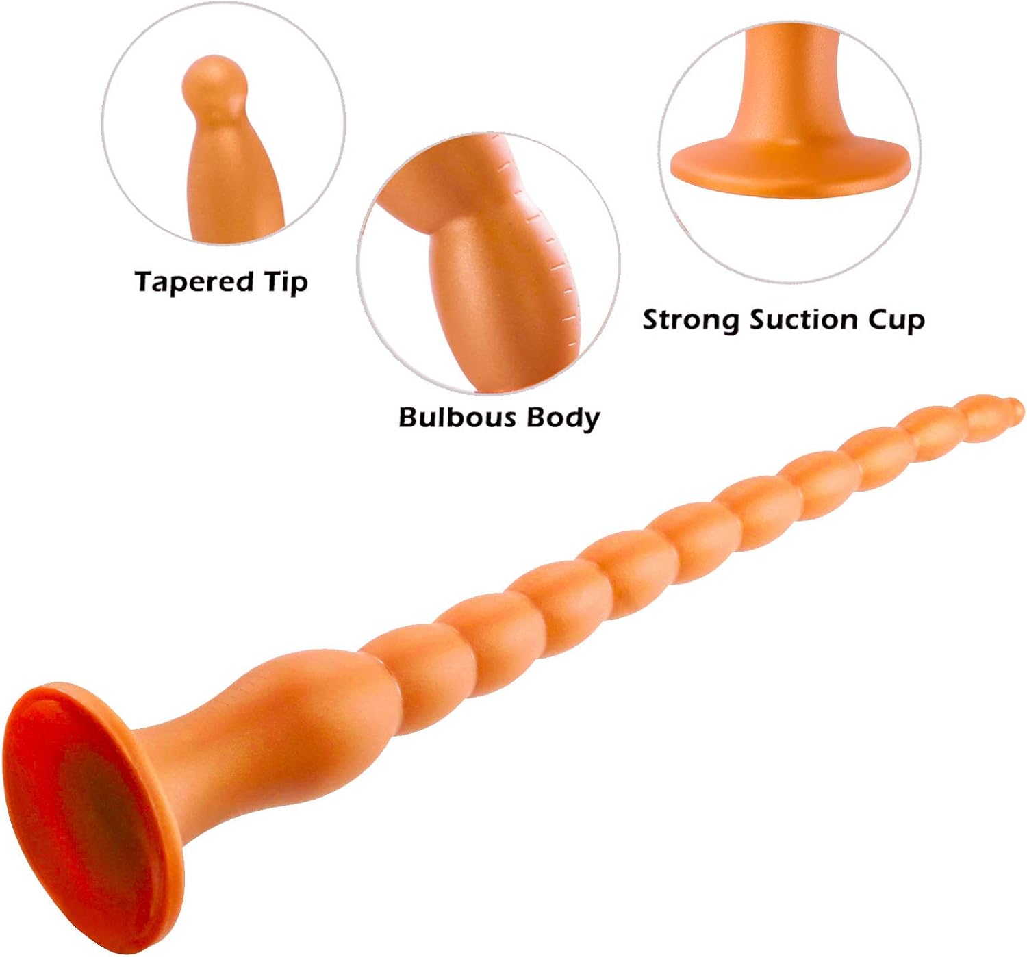 Super Long Anal Beads Dildo, Liquid Silicone Anal Plug Vaginal Anus Dilator Prostate Massage Adult Erotic Sex Toys for Men Woman, 24.6inch