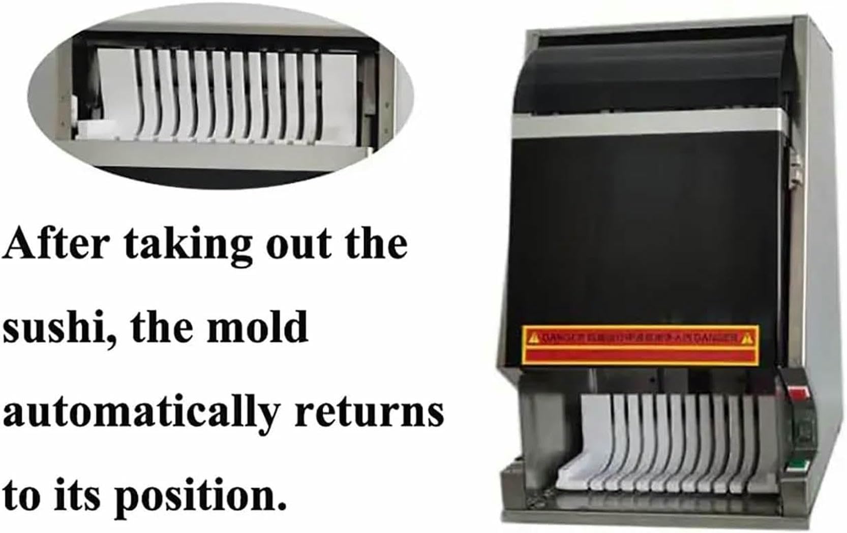 Máquina Automática para Hacer Sushi, Cortadora De Sushi Comercial con Cuchilla Desmontable De Acero Inoxidable, Capacidad De Corte De 8, 10 O 12 Piezas, para Enrollar Sus(12 Rebanadas)