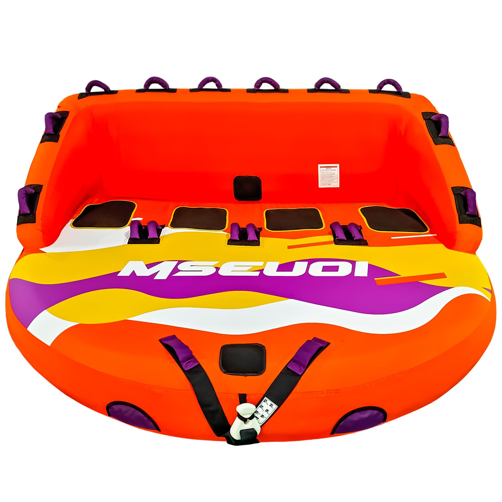 Inflatable Water Towable Tube for Boats Heavy-Duty 1-3 Rider Tow Tube with Reinforced Handles, Quick-Connect Tow Rope, Rapid Air Valve