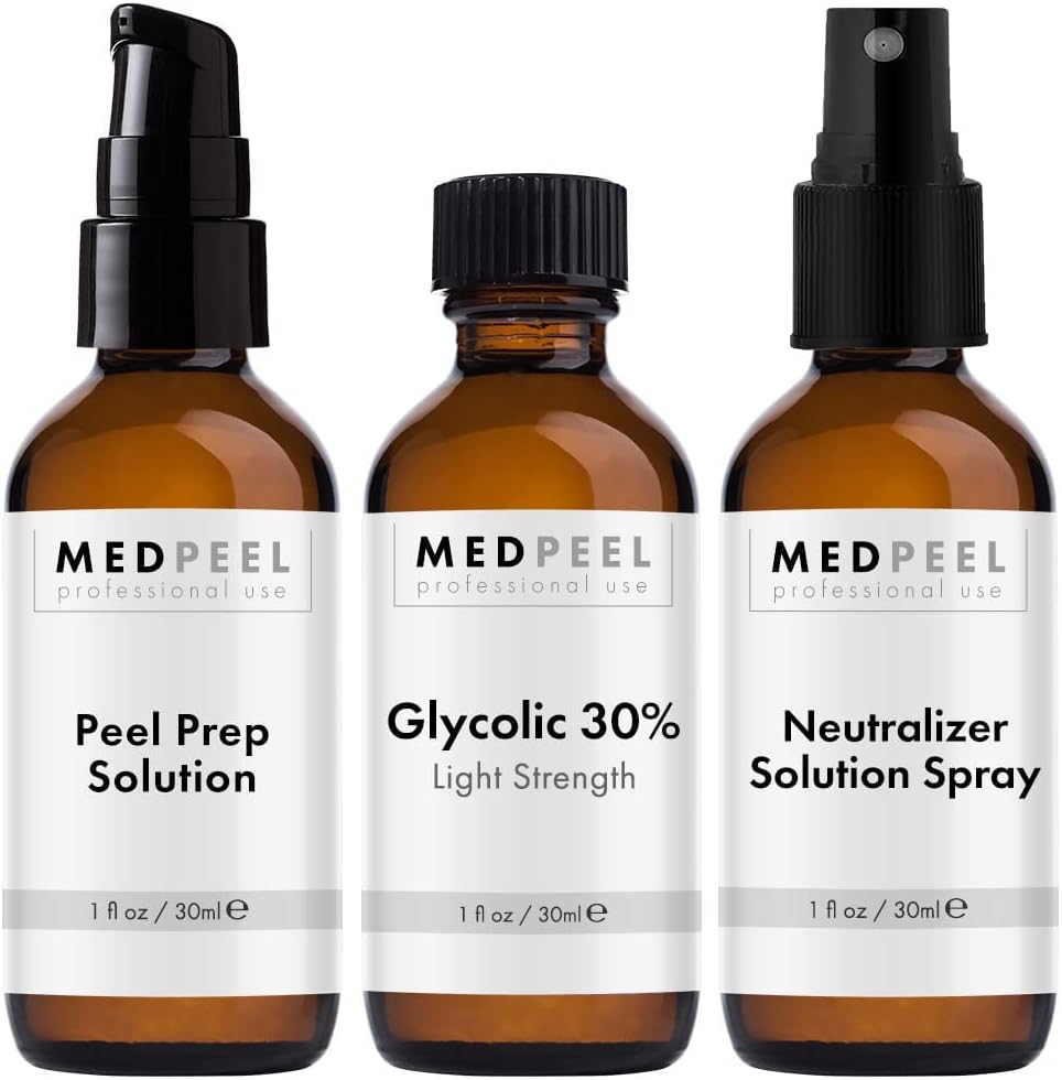 - Glycolic Acid 30% Chemical Peel at Home Kit – Includes Peel, Prep & Neutralizer – Light Strength Chemical Peel for Fine Lines, Wrinkles & Radiant Skin – Suitable for All Skin Tones