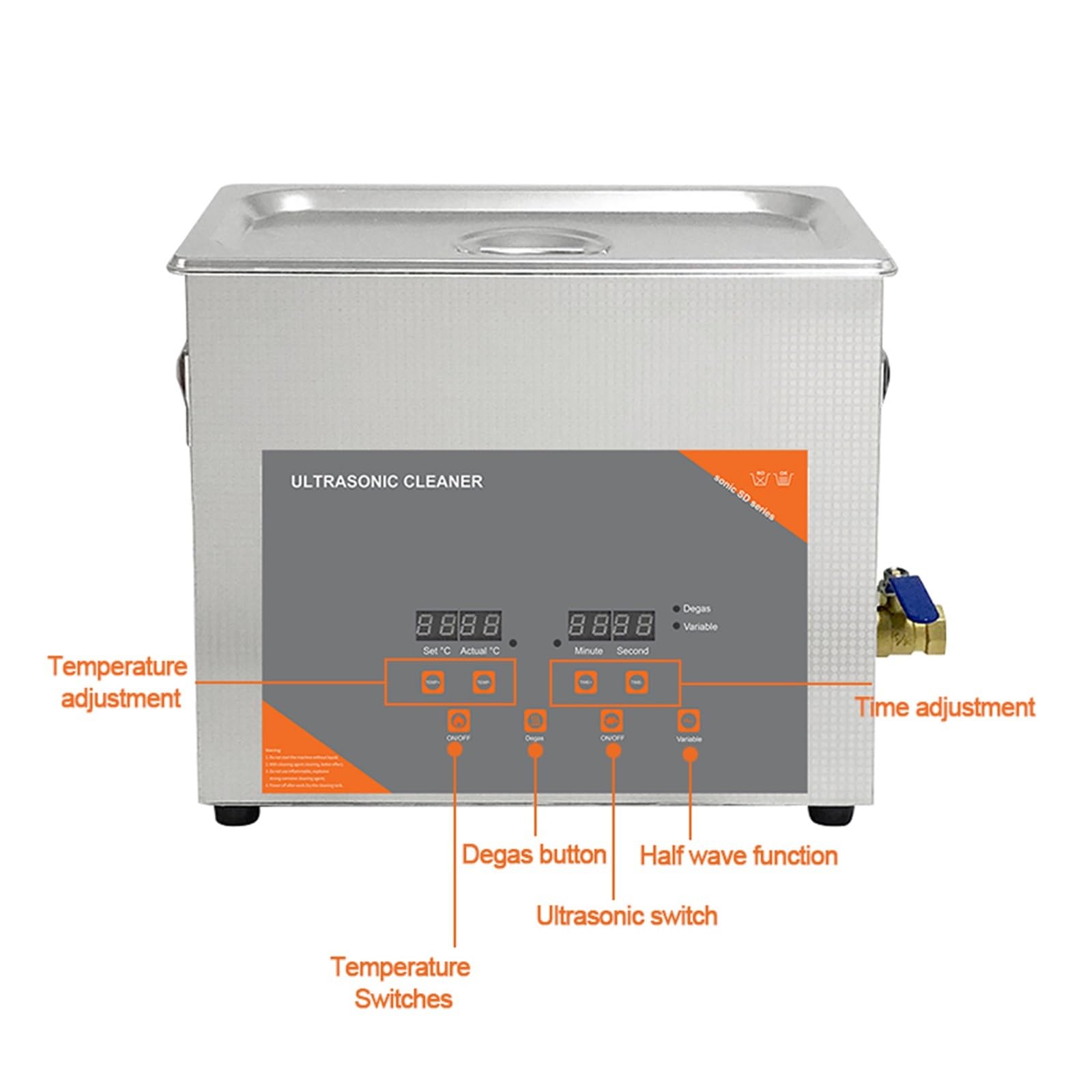 Limpiador ultrasónico, Máquina De Limpieza Ultrasónica, 3L 180W Limpiador Digital Baño Calentado Disco Vinilo Carburador Inyector Latón Autopartes Motor para limpiar joyas(3L-180W)
