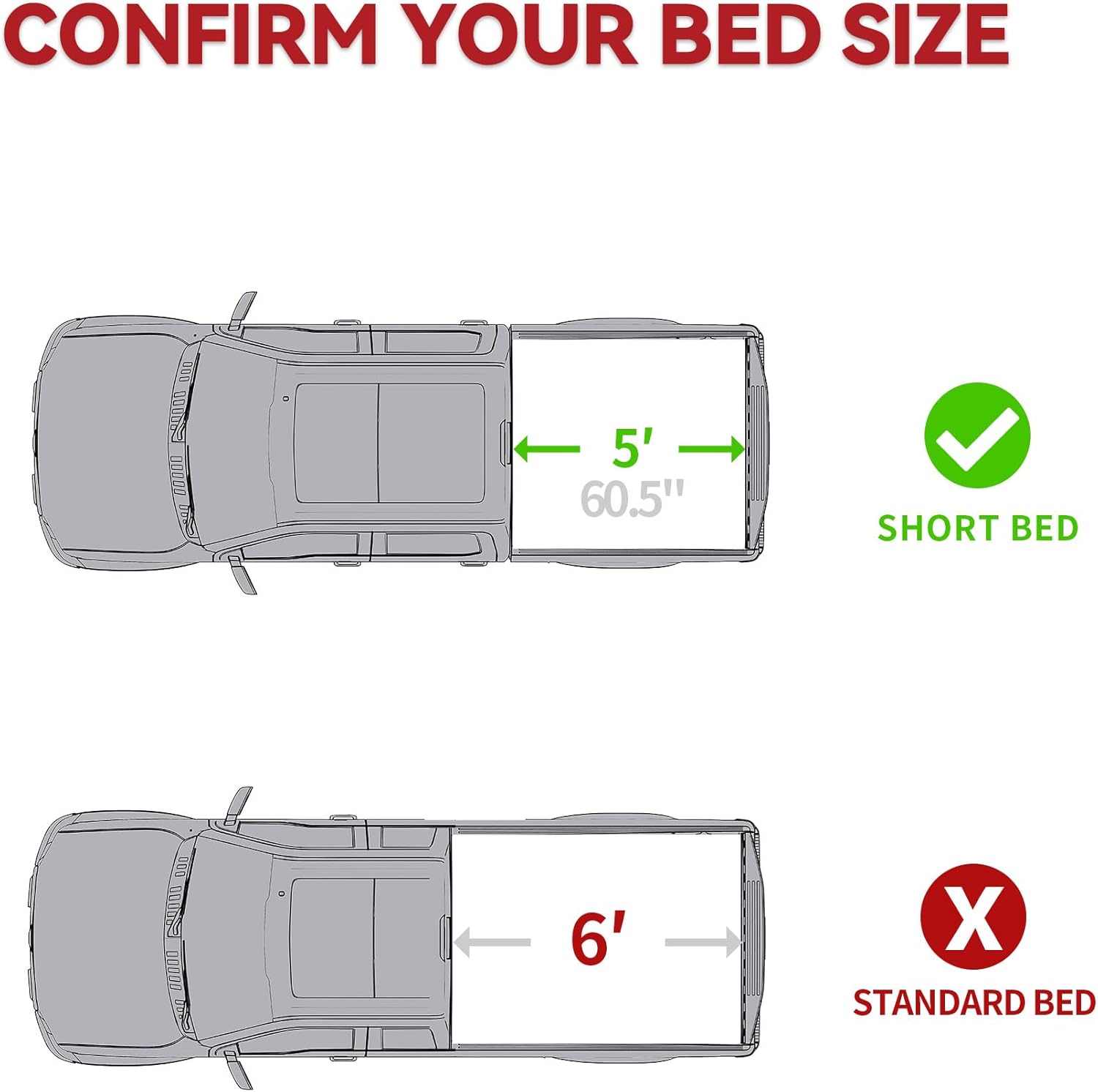 YITAMOTOR Low-Profile Hard Tri-Fold Truck Bed Tonneau Cover Compatible with Ford Ranger 2024 2025 2026, 5 ft Bed