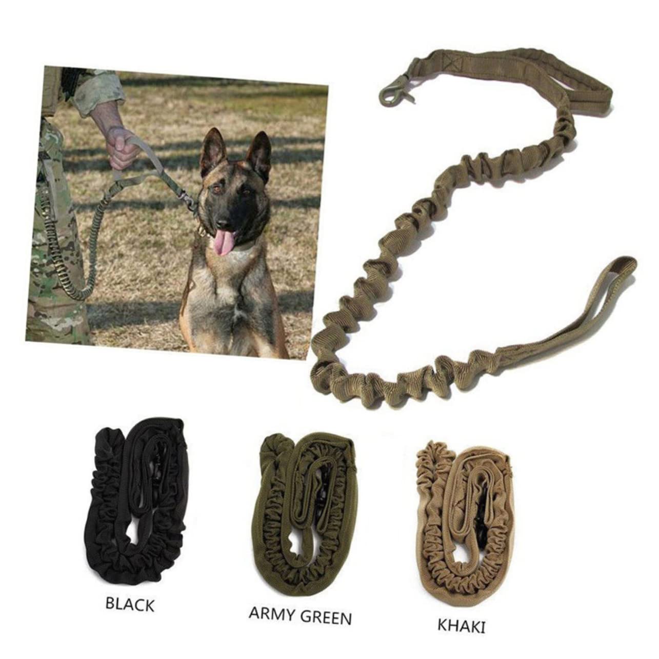 VICASKY Adjustable Dog Training Leash Black Elastic Nylon for Daily Walks and Outdoor Activities Comfortable Grip with Quick Release for Training and Control