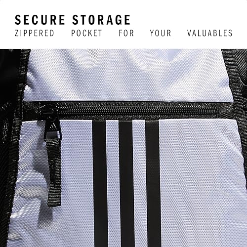 Image of adidas Unisex Alliance II Sackpack, White /Black, ONE SIZE