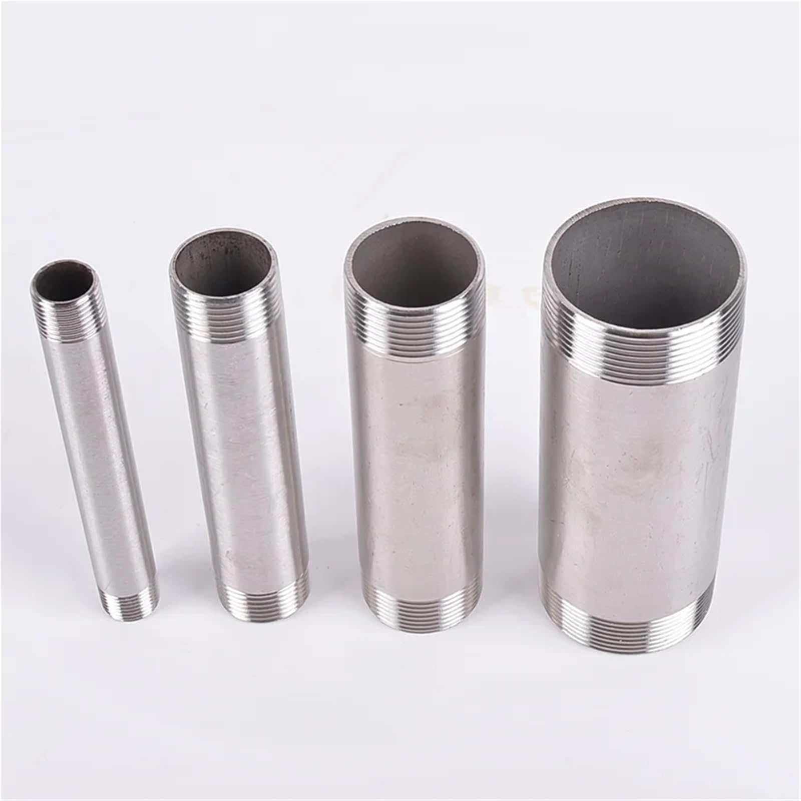Conector de tubería de niple SS304 con rosca macho BSPT de 1/4", 3/8", 1/2", 3/4", 1" y 2" (longitud: 60, 80, 100, 150 y 300 mm)(300mm 2")
