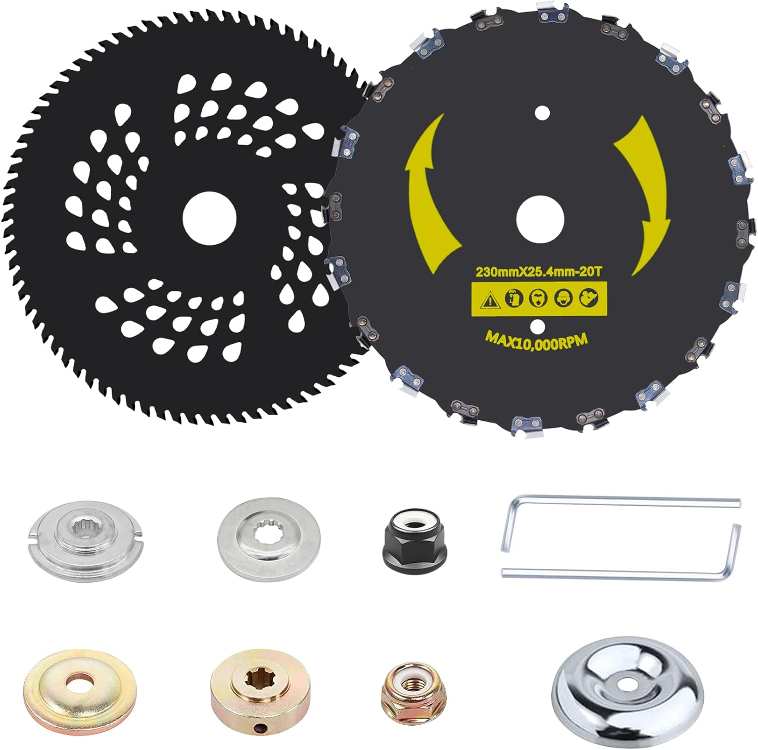 Cokacot 8''x80T Brush Cutter Blades & 9''x20T Brush Blades, Weed Eater