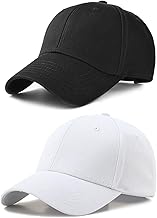 Gorra de béisbol (2 unidades, algodón, antisol, gorra de béisbol, unisex, ajustable, unisex, unisex, unisex, para deportes al aire libre, para actividades al aire libre, color negro, blanco)
