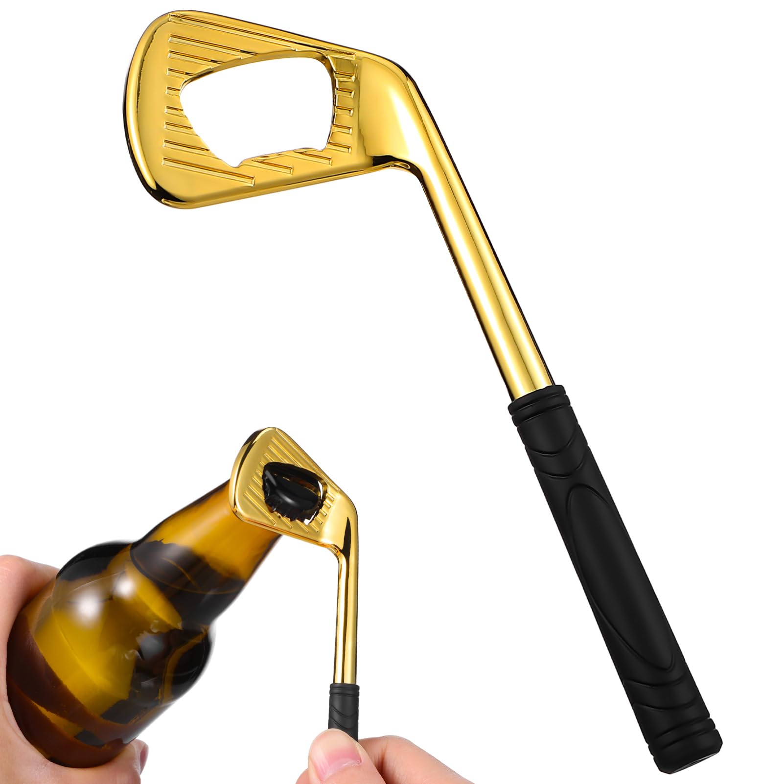 Ciieeo 1pc Golf Club Shaped Bottle Opener Unique Golden Beer Opener for Golf Lovers Perfect Kitchen Tool for Parties Golden