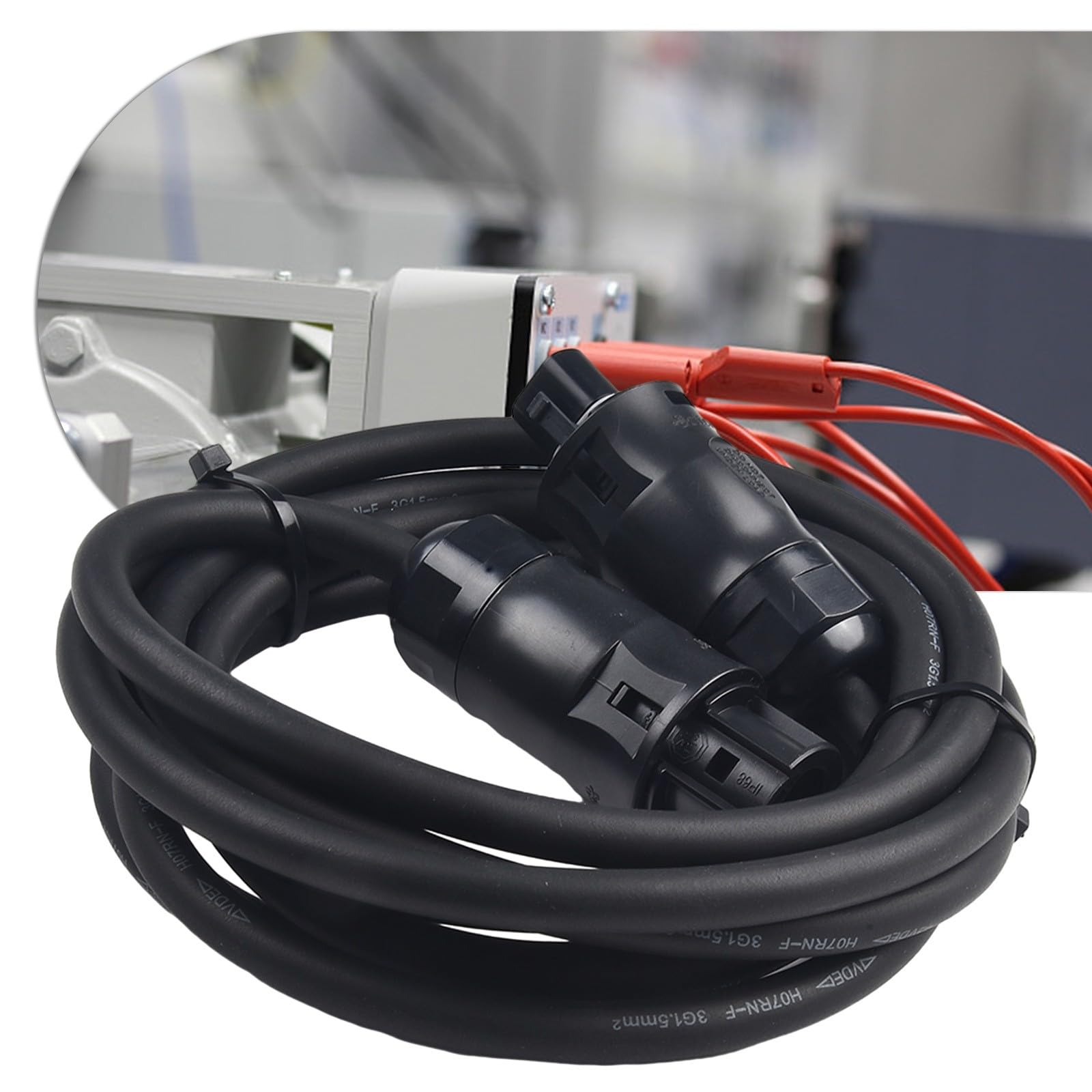 Kabel przyłączeniowy AC z żeńskim BC01 do H07RN-F 3 x 1,5 mm², gumowy kabel, 3-rdzeniowy adapter przedłużający do falowników, 2-10 do miernika M10