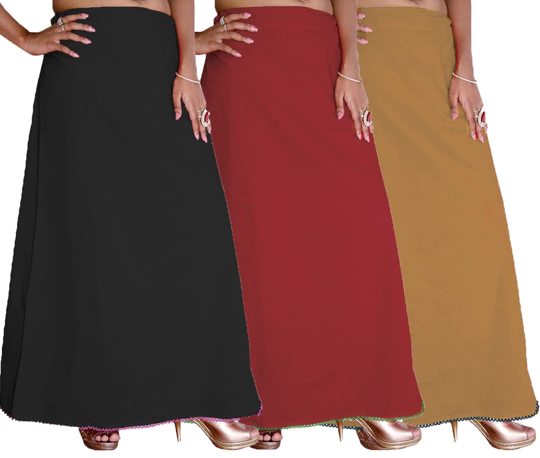 brand flex Women's Cotton Inskirt Saree Petticoats (PACK OF 3)-picture-22
