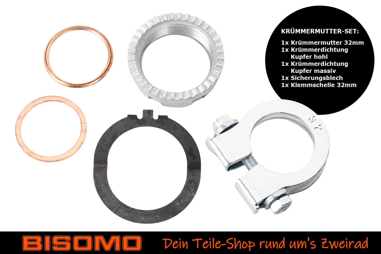 Auspuff Krümmer Tuning Ø 32mm verchromt für Simson S50 S51 S70 KR51/2
