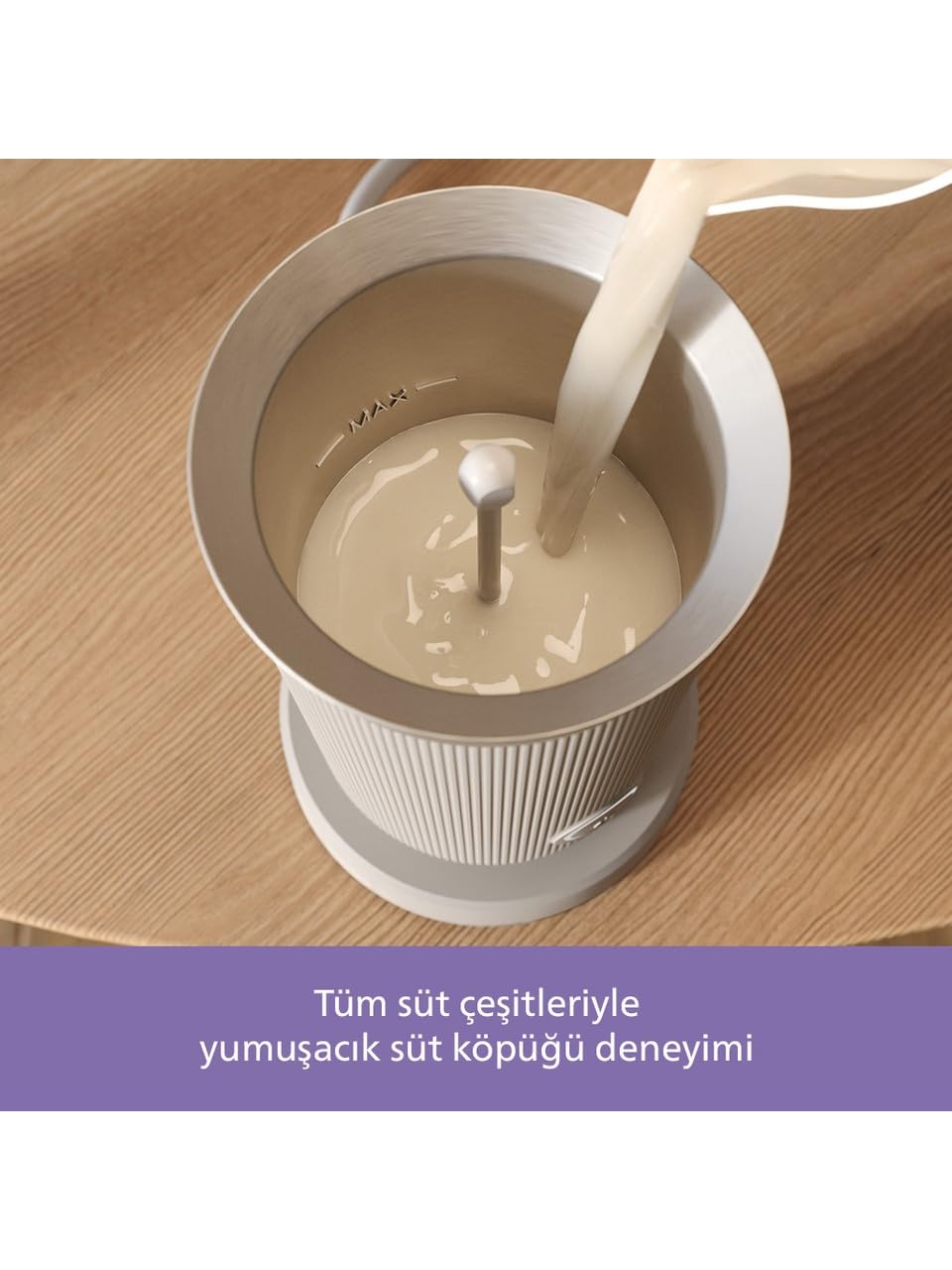 Philips Baristina Milk Frother - For Hot and Cold Milk, Dairy and Non-Dairy. Easy to Clean. Compatible with Philips Baristina Espresso Machines, Charcoal Grey (BAR311/60)
