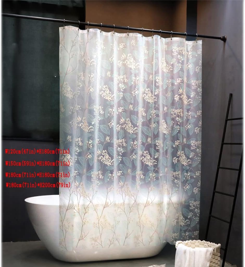 Shower Liner Shower Curtain Shower Curtain EVA Thickened Transparent Curtain Shower Partition Curtain with Hook Frosted Shower Curtain Suitable for Bathroom (Color : A, Size : W59xH71I
