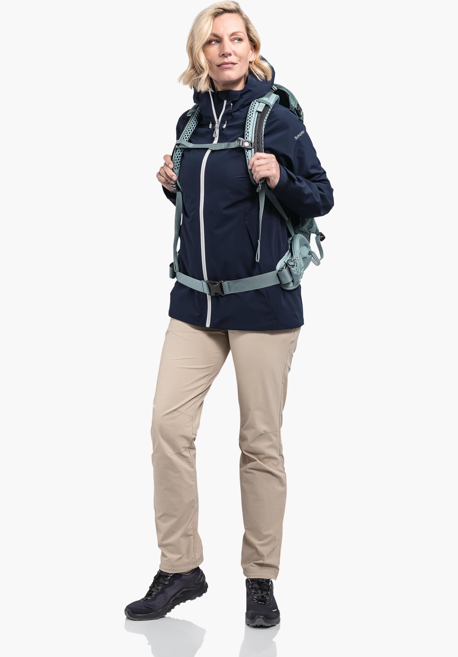 Schöffel Damen 2L Jacket Ankelspitz L, bequeme Outdoor Jacke, wasserdicht & atmungsaktiv, Regenjacke aus elastischem Venturi Material, praktische Innentasche