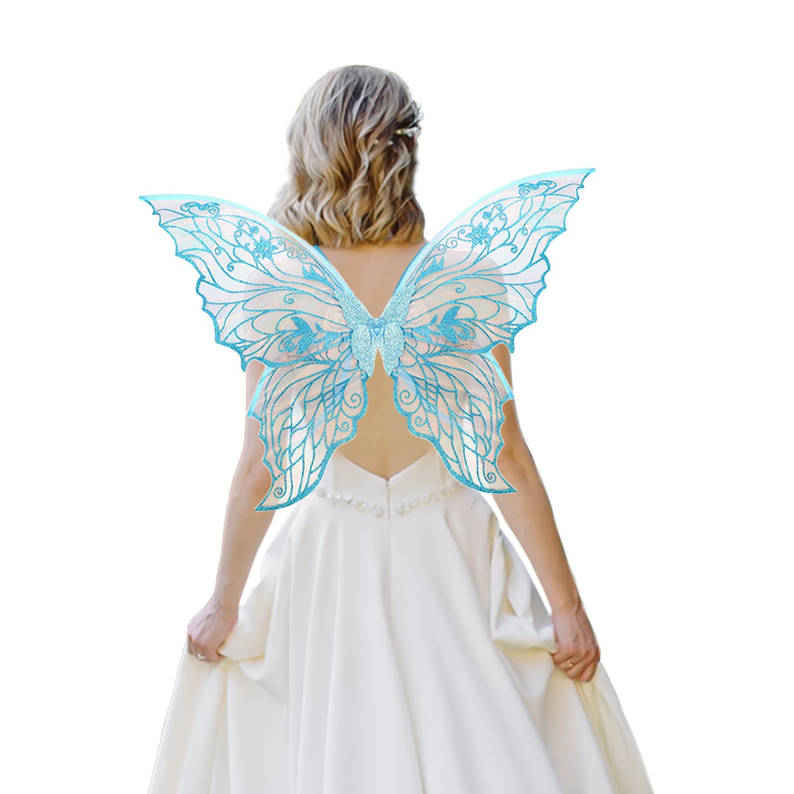 ALIBBON Fairy Wings Transparent Fairy Wings Costume for Women, Butterfly Wings Dress Up Accessories