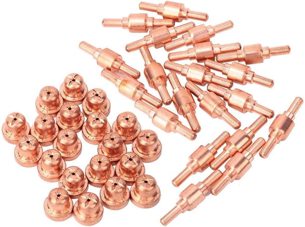 Belissy 40pcs Plasma Cutter Consumables Electrode Nozzle Tip for PT31 LGK40 Plasma Torch