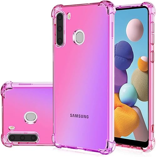 Funda para Samsung A21, Galaxy A21 Cute Case Girls Women Gradient Slim Anti Scratch Soft TPU Funda protectora a prueba de golpes para Samsung Galaxy