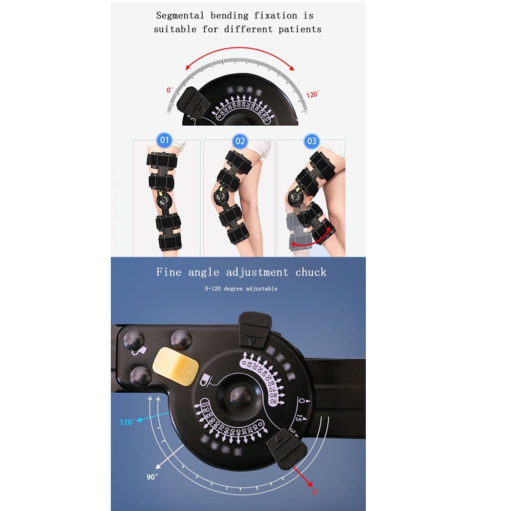 Ginocchiera Supporto per Ginocchio incernierato con mandrino dentato Ginocchiera Ortopedica Design con Doppio Cuscinetto Antiscivolo per Aiutare ad alleviare Le tensioni