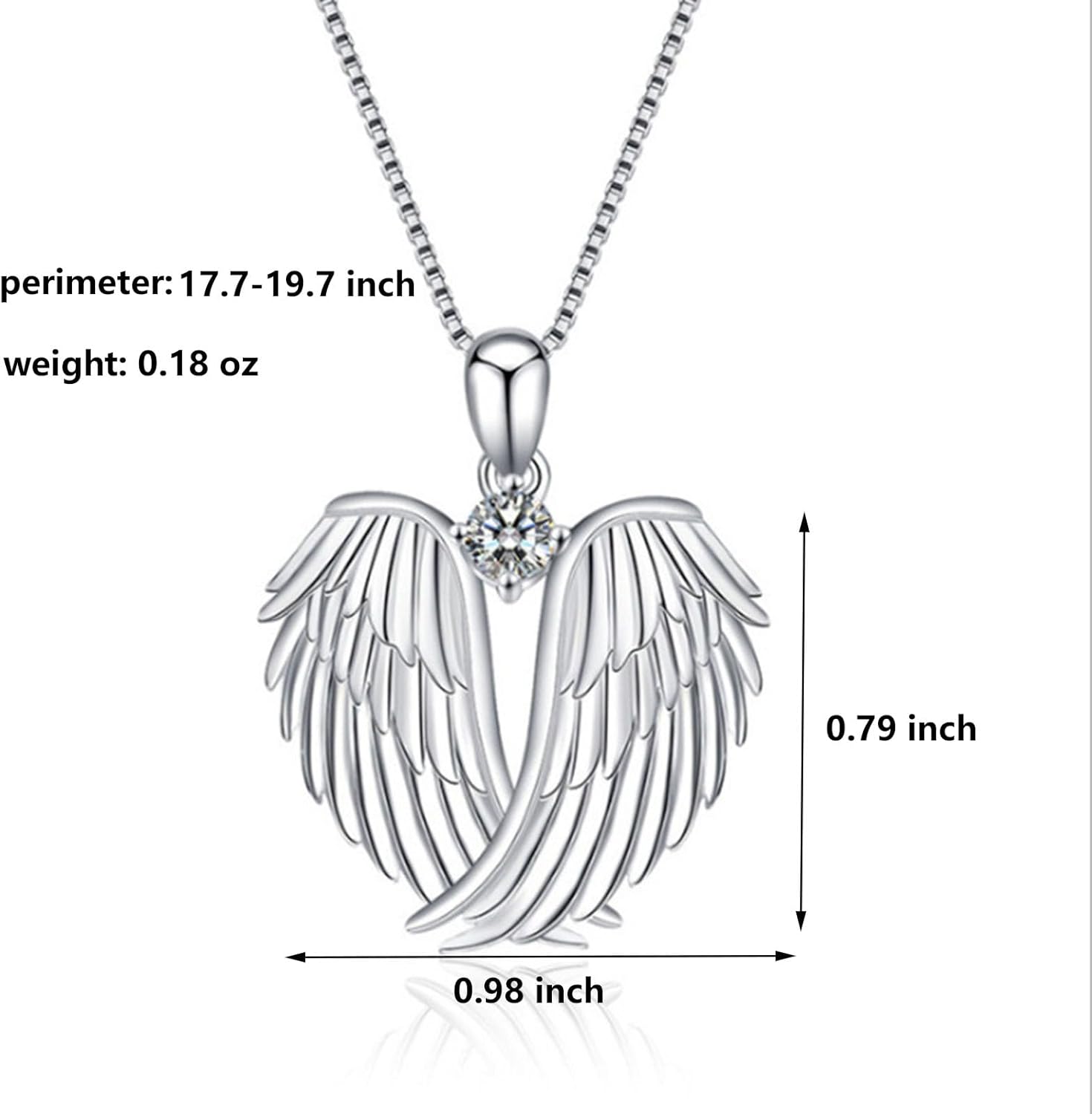Angel Wings Necklace Silver Plated Guardian Angel Wings Pendant Necklaces Birthstone Necklace Jewelry for Women - Image 6