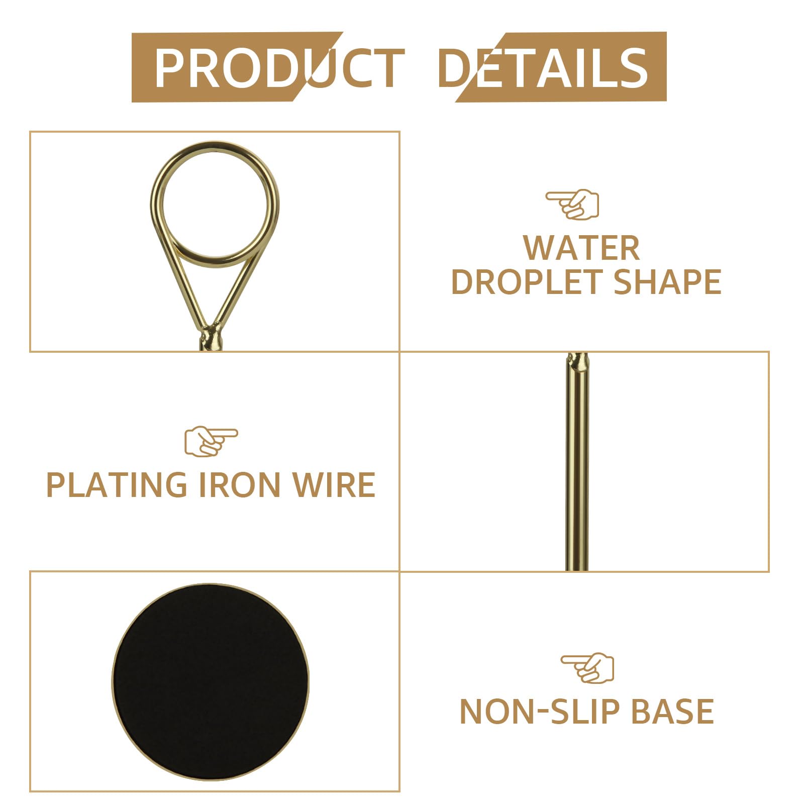 LDHHYH 10PCS Table Number Holders for Weddings 7.8 Inch Table Place Name Holders, Gold Photo Name Card Holders - Image 3